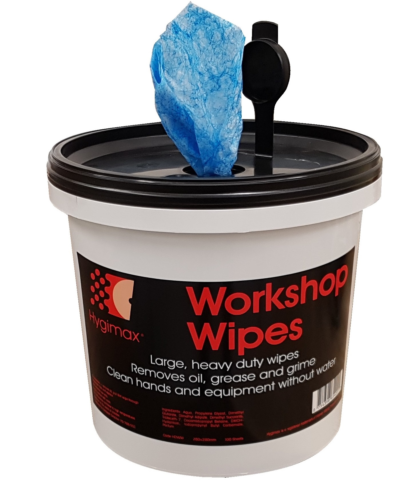 HYGIMAX  Heavy Duty Cleaning Wipes 100 SHT TUB 28x28cms